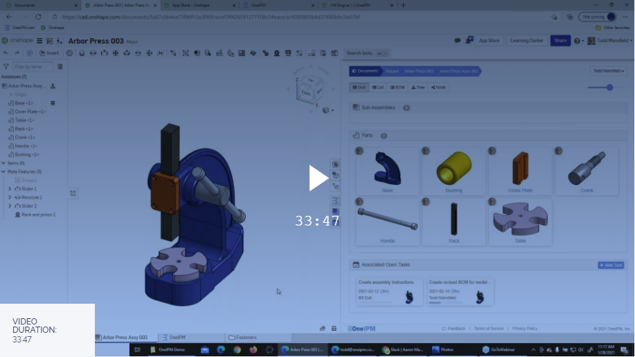 OneIPM Webinar Hosted by Onshape