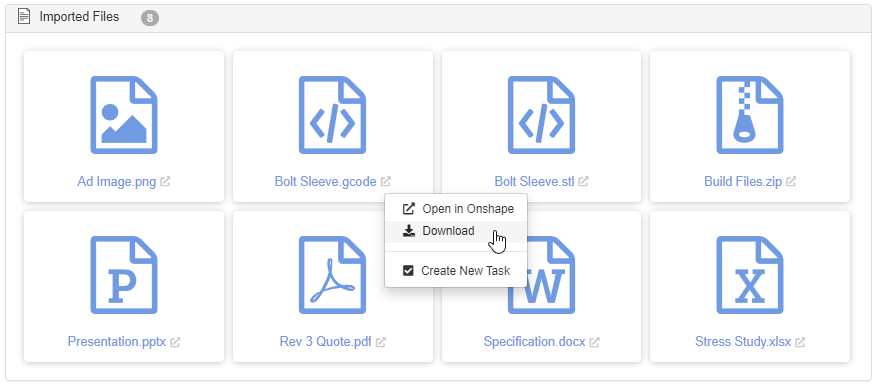 Added Support for Files Imported into Onshape
